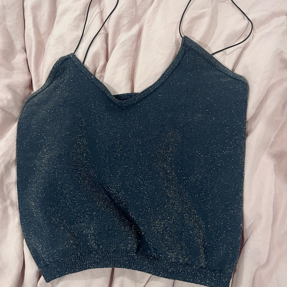 Free people Glittery crop top size M/L tight fitted runs small